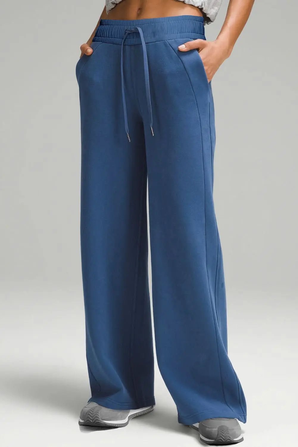 Sail blue wide leg sweatpants - Love Salve